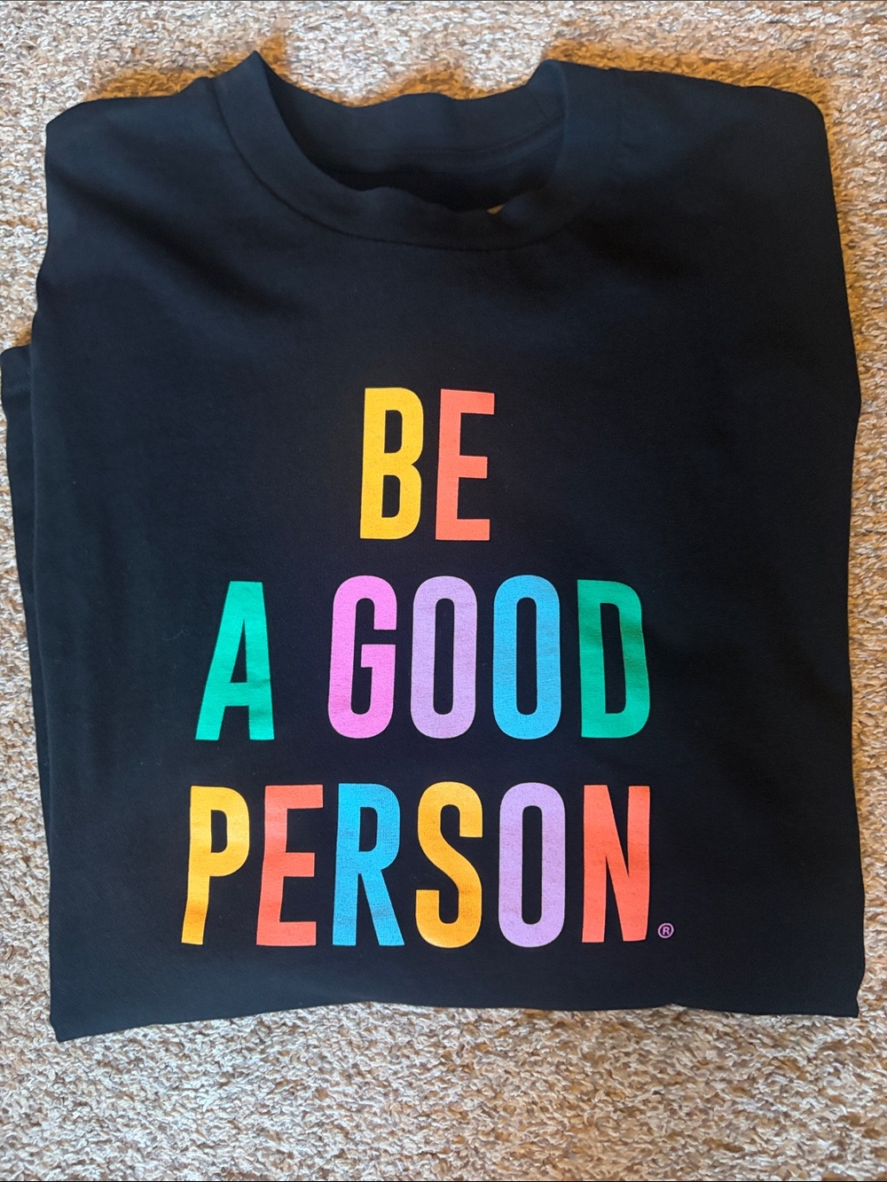 Men's Black Long Sleeve Graphic Tee - 'Be A Good Person'